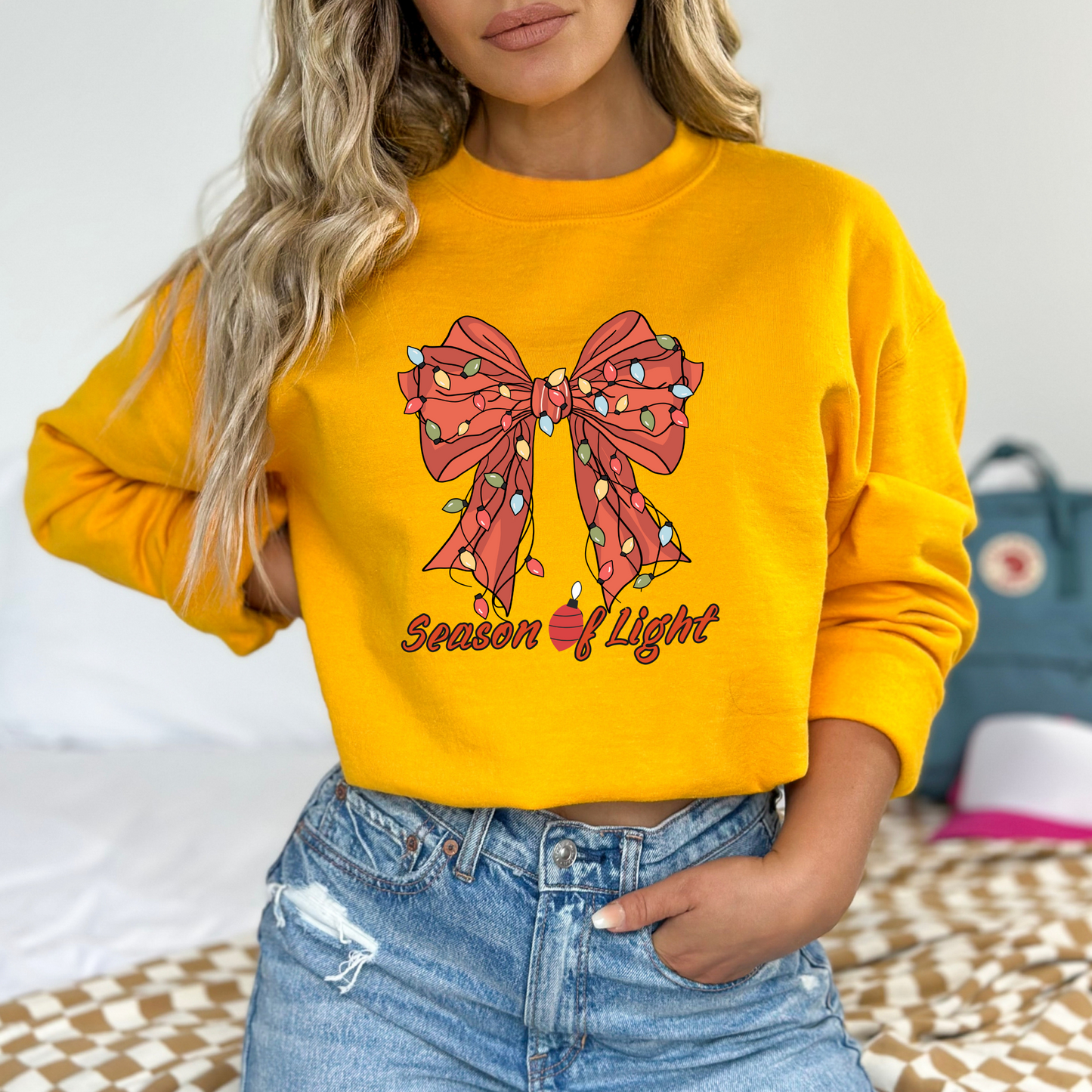 Holiday Lights Bow Sweatshirt