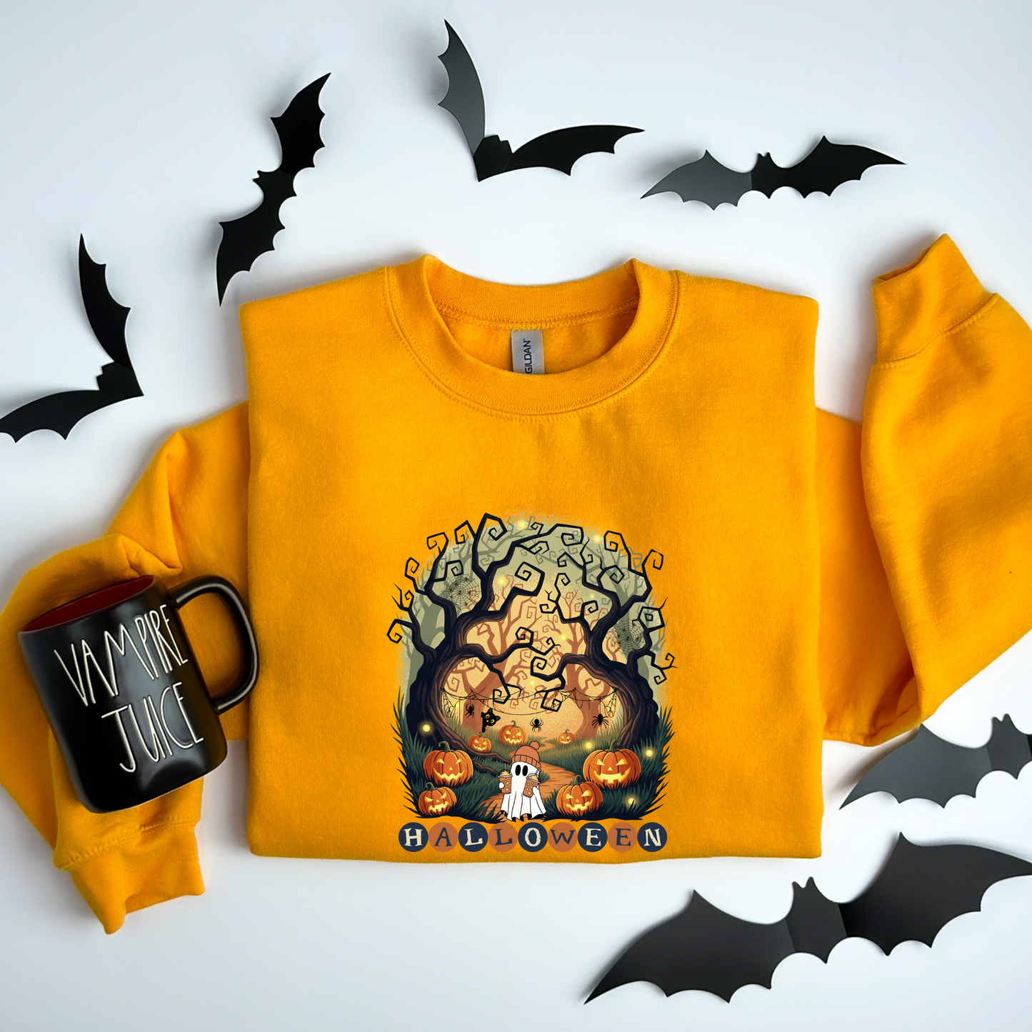 Retro Halloween Pumpkin Ghosts Sweatshirt