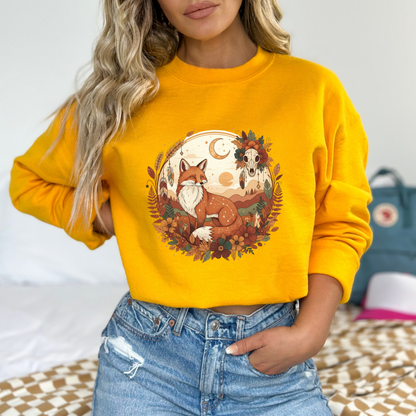 Woodland Spirit of the Harvest Fox & Skull Sweatshirt