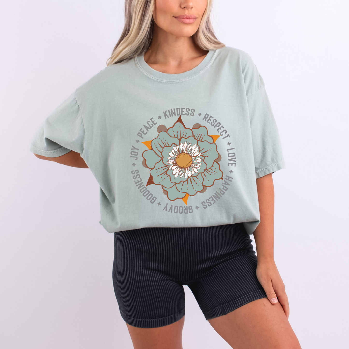 Inspirational Joy Peace Kindness Respect Love Happiness Groovy Goodness Groovy flower vintage retro Flowers
