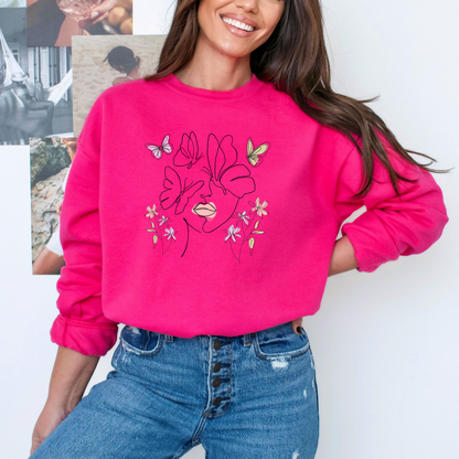 Butterfly Line Art Sweatshirt
