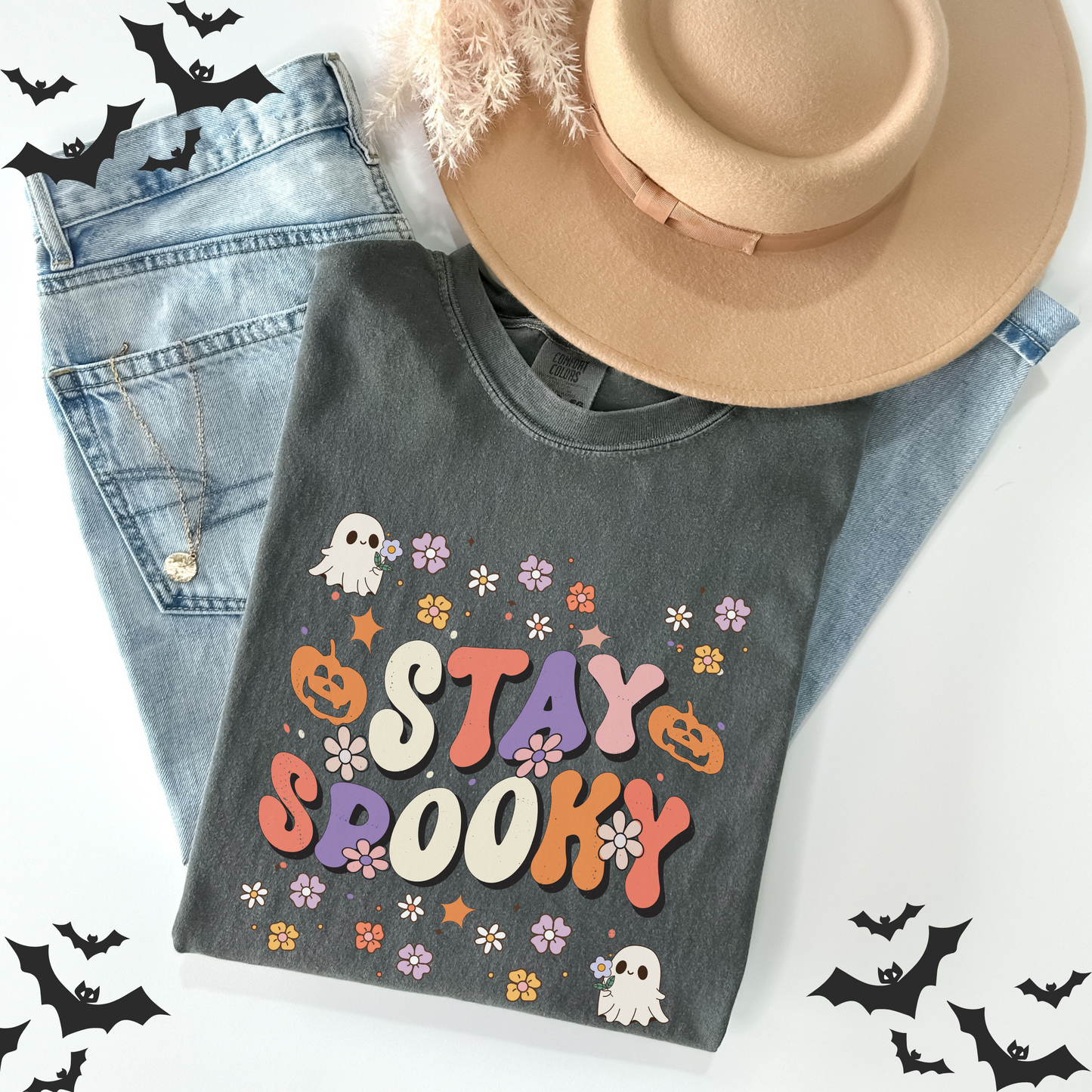Stay Spooky Ghost Halloween Pumpkin T-Shirt