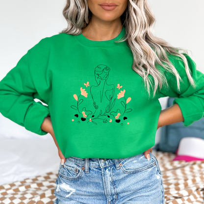 Boho Abstract Woman Line Art Sweatshirt