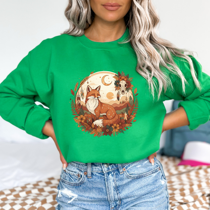 Woodland Spirit of the Harvest Fox & Skull Sweatshirt