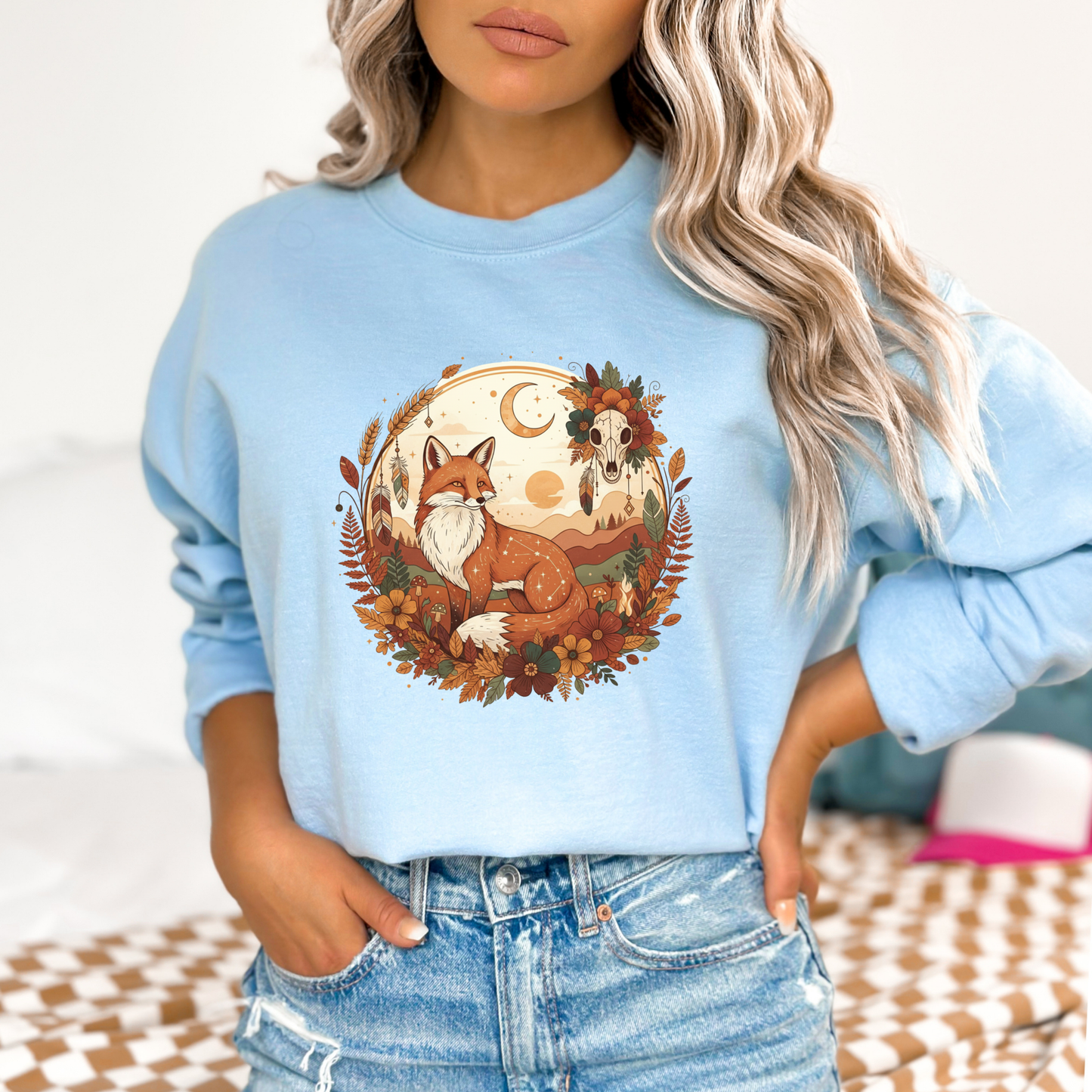 Woodland Spirit of the Harvest Fox & Skull Sweatshirt