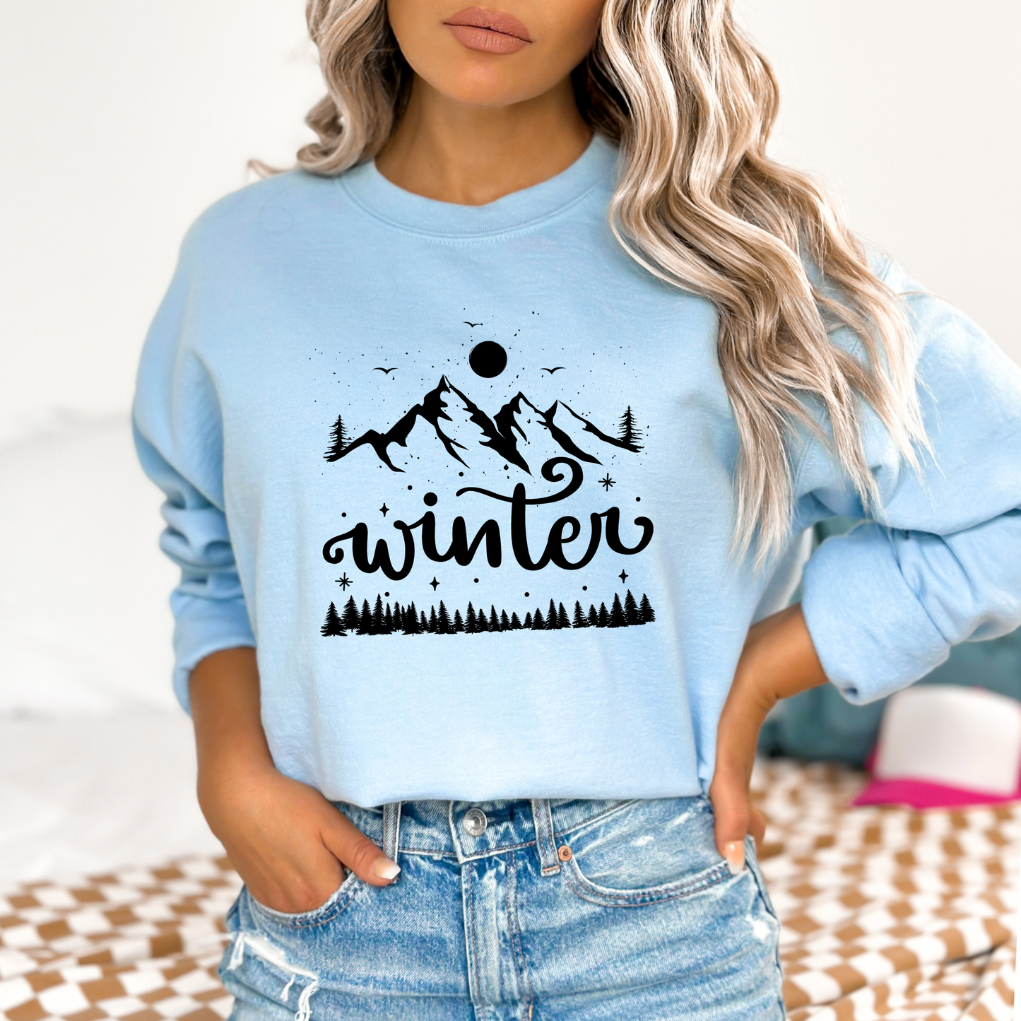 Winter Mountain Scene Sweatshirt