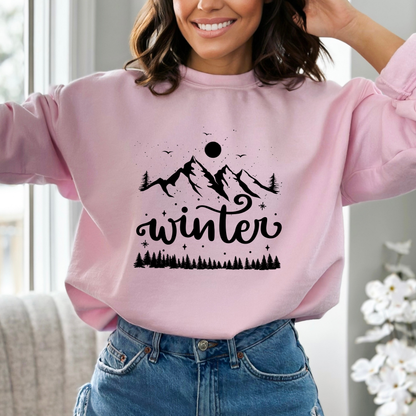Winter Mountain Scene Sweatshirt
