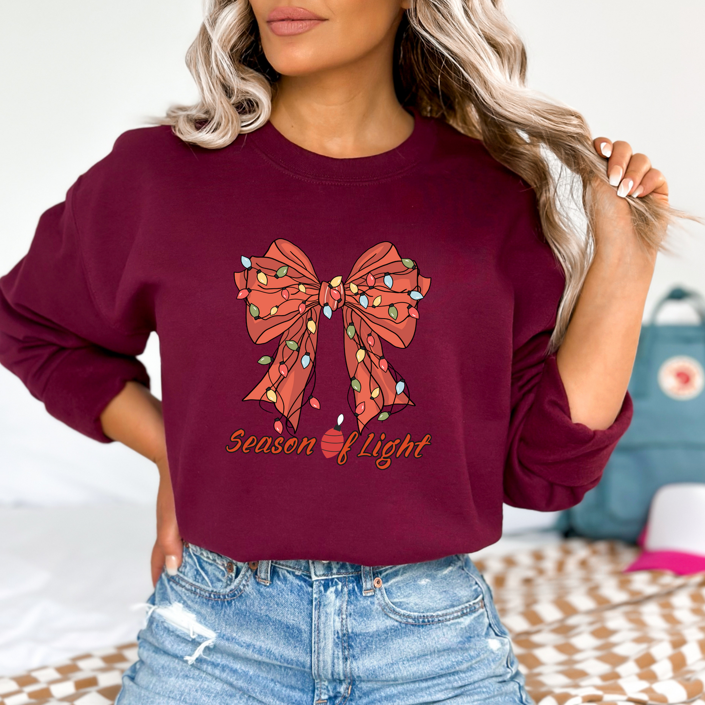 Holiday Lights Bow Sweatshirt