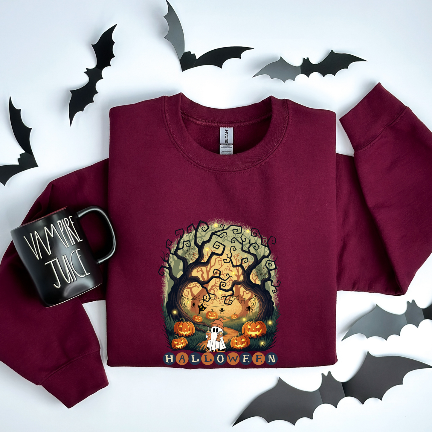 Retro Halloween Pumpkin Ghosts Sweatshirt