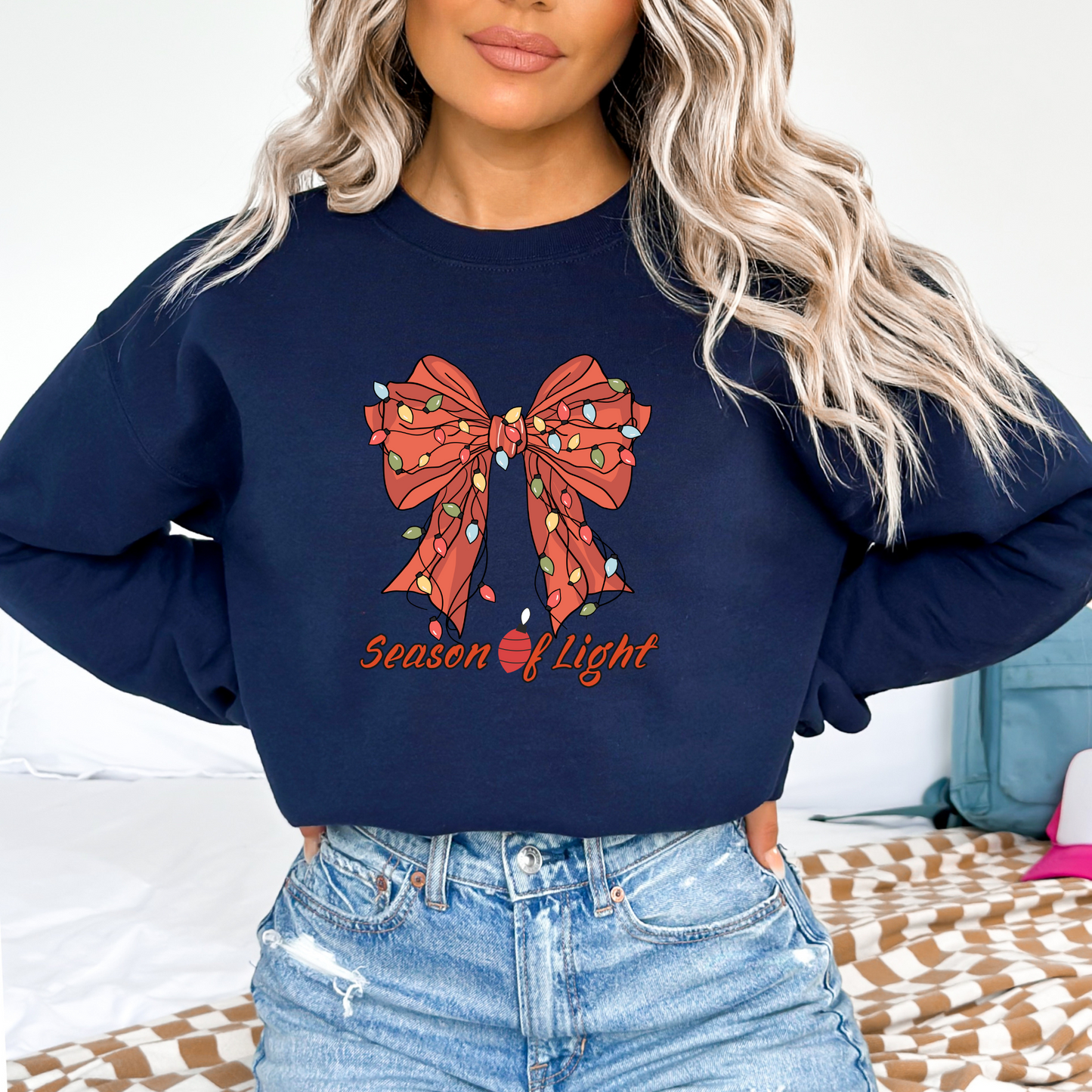 Holiday Lights Bow Sweatshirt