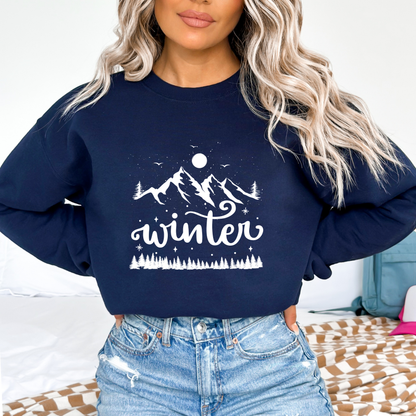 Winter Mountain Scene Sweatshirt