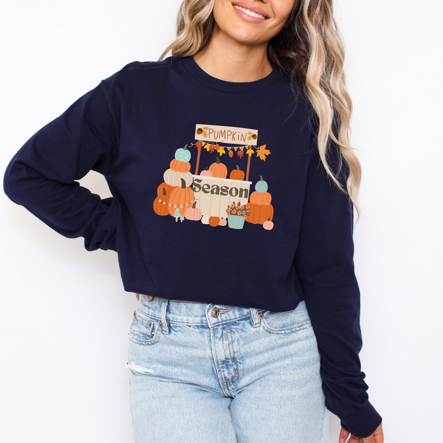 Autumn Pumpkin Season Aesthetic Long Sleeve Shirt