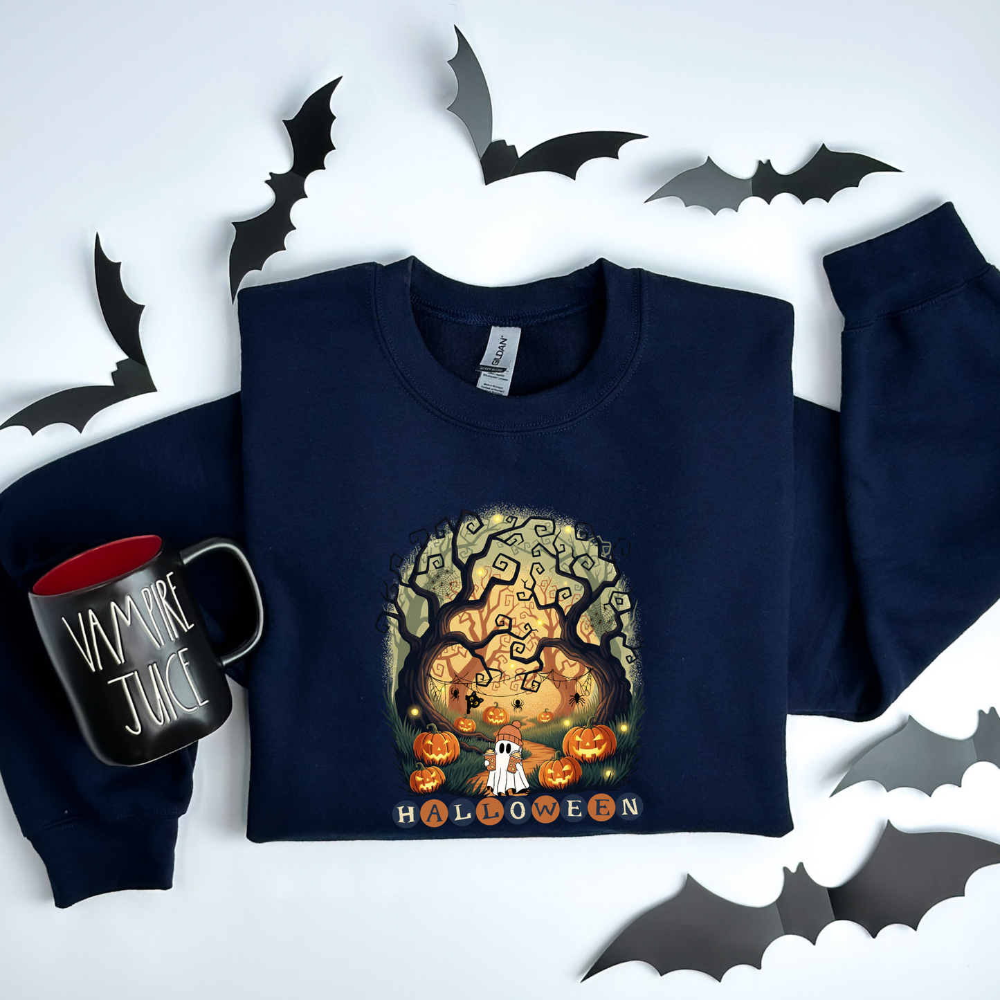 Retro Halloween Pumpkin Ghosts Sweatshirt