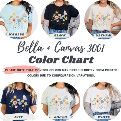 Pastel Wildflowers & Sun T-Shirt