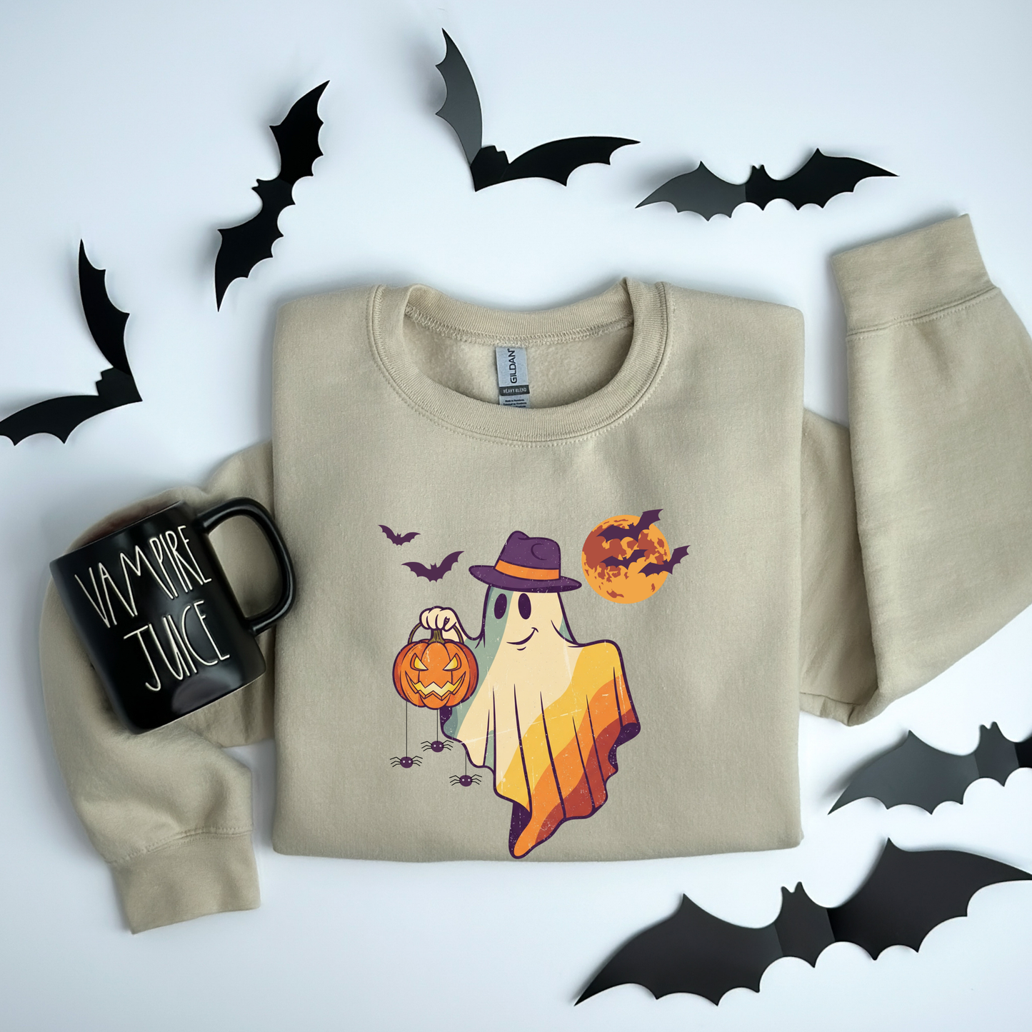 Moonlight Ghost Vintage Halloween T-Shirt