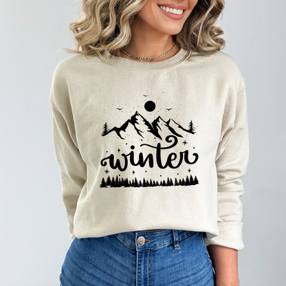 Winter Mountain Scene Sweatshirt