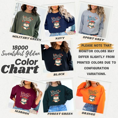 Cozy Winter Owl Sweatshirt – Seasons Greetings Holiday Pullover, Christmas Gift Idea