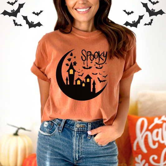 Halloween Castle Spooky Ghosts & Bats,  spider web