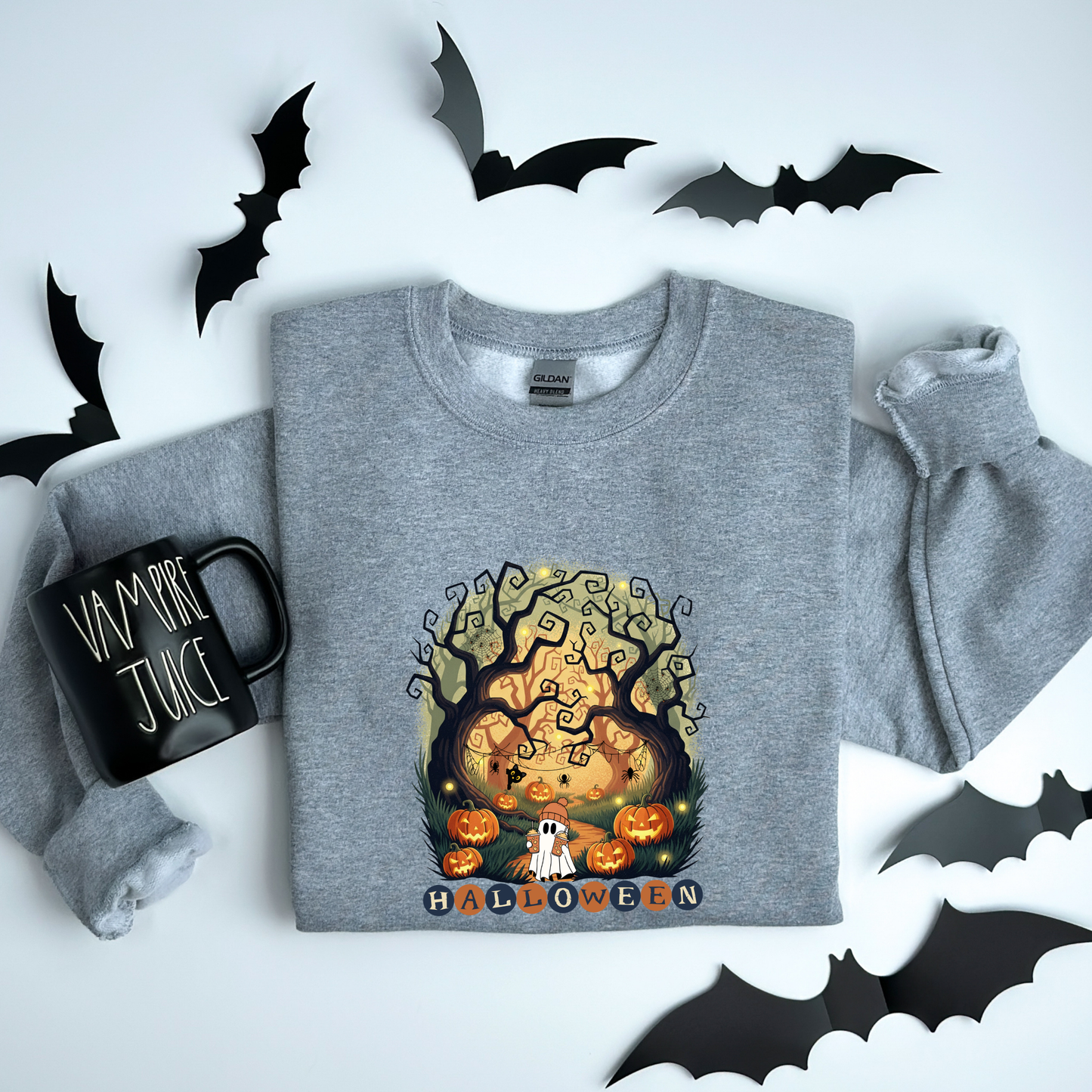 Retro Halloween Pumpkin Ghosts Sweatshirt