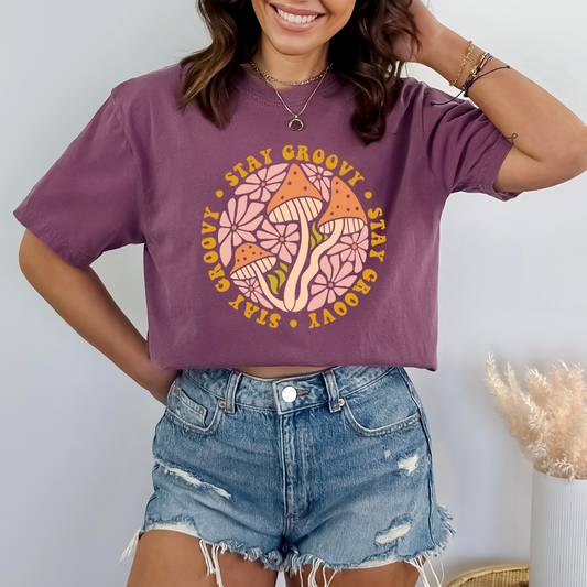 Stay Groovy Retro Mushroom Flower Vintage