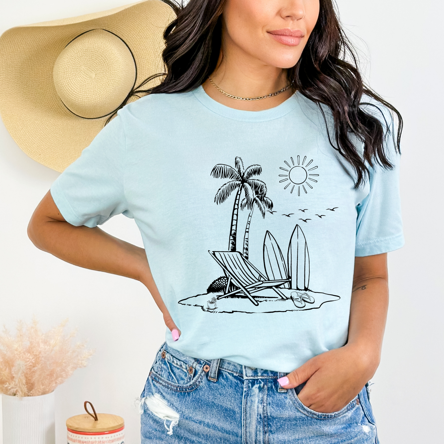 Summer Beach Chair, Seagull Flocks 