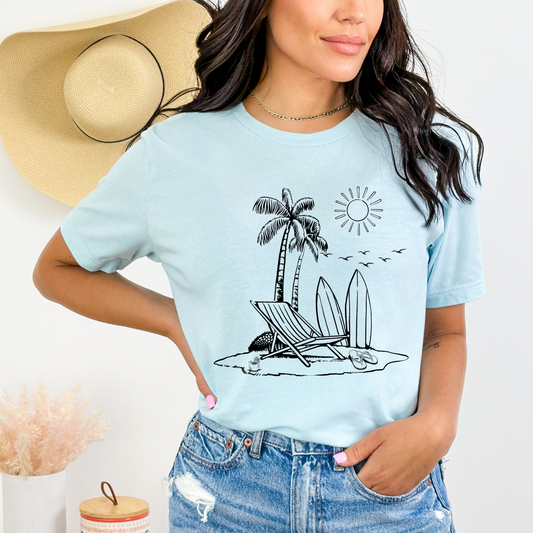 Summer Beach Chair, Seagull Flocks 