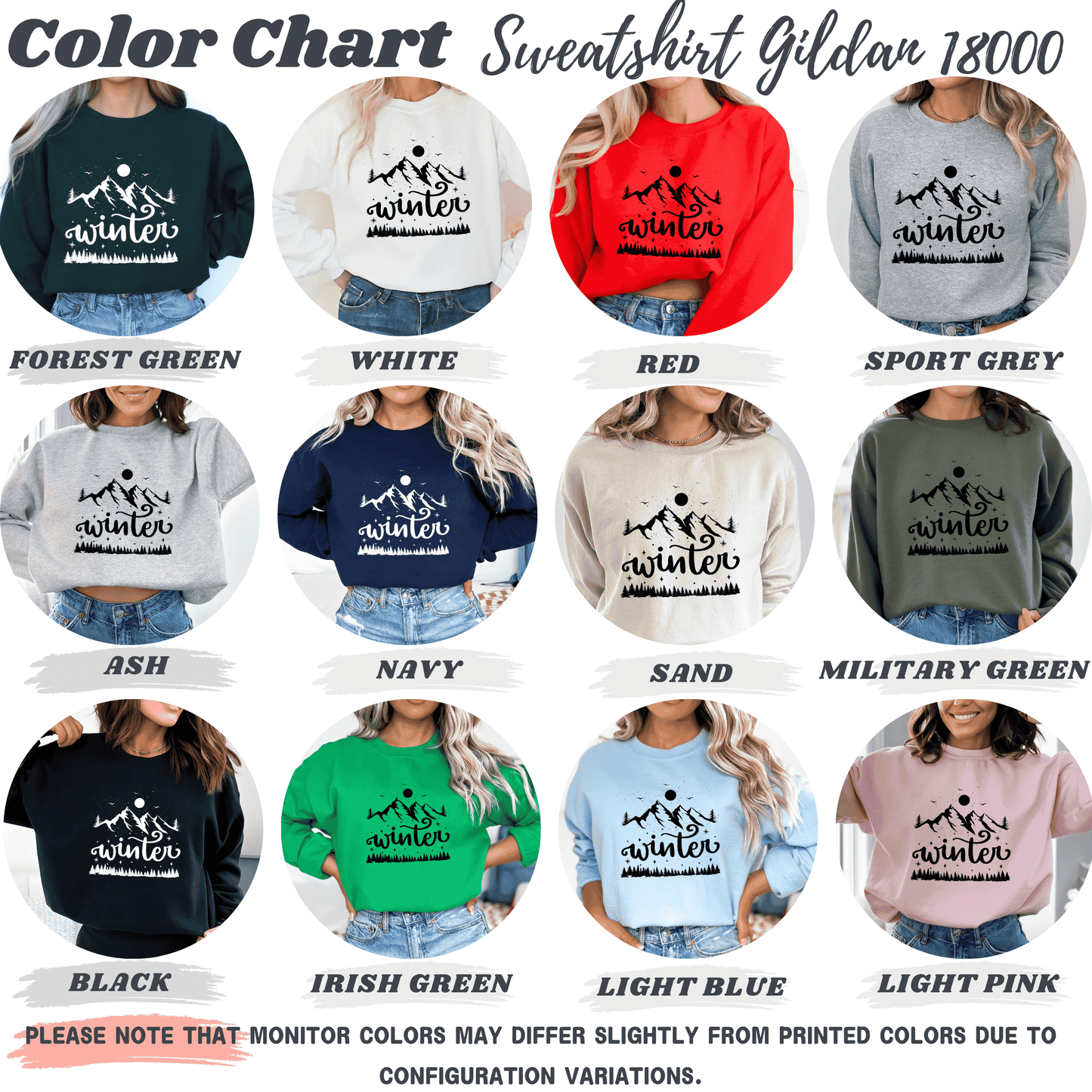 Winter Mountain Scene Sweatshirt