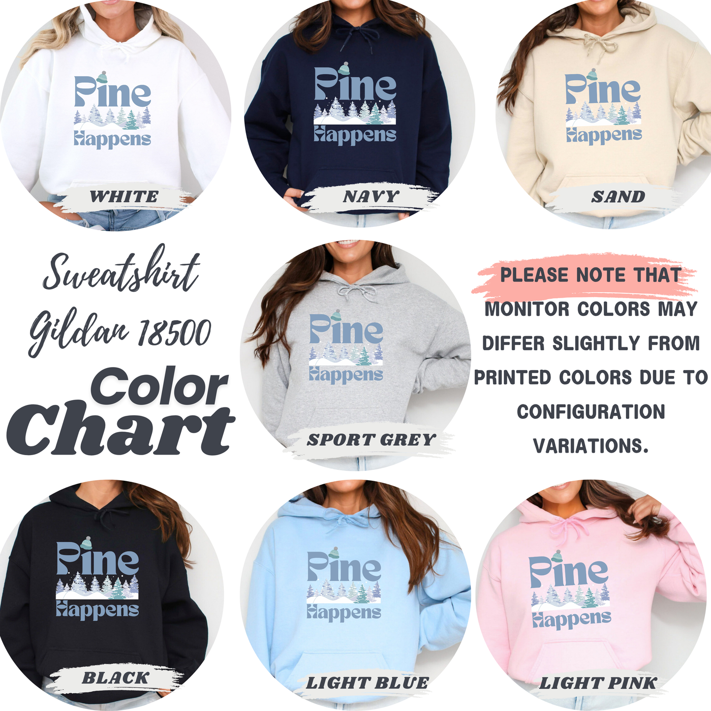 Pine Happens Winter Forest Hooded Sweatshirt