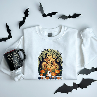 Retro Halloween Pumpkin Ghosts Sweatshirt