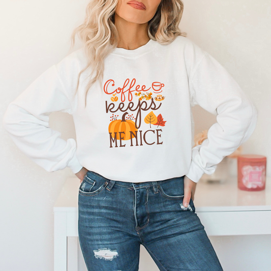 Coffee Keeps Me Nice Autumn Sweatshirt
