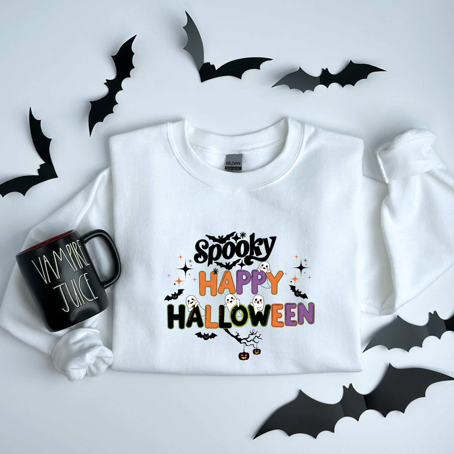 Cute Ghosts Spooky Happy Halloween Sweatshirt